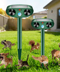 2026 Upgraded Solar Ultrasonic Animal Deterrents For Yard With Motion Sensor And Led Strobe Light Waterproof Outdoor Deer Cat Squirrel Raccoon Skunk Repellent Devices 2 Pack in lawn
