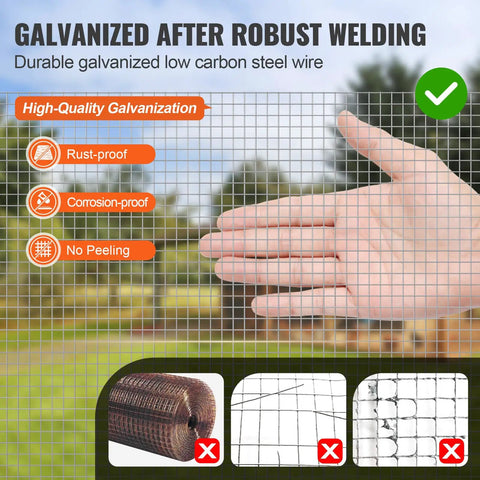 Hand demonstrating Heavy Duty 1/4 Inch Hardware Cloth 48 Inch Wide 50 Foot Roll 23 Gauge Hot Dipped Galvanized Wire Mesh for Gardens