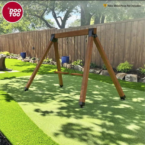 Heavy Duty Swing Set Bracket Kit 2 Pack For A Frame Swing Posts With Hardware In 201 Stainless Steel For 4x4 Legs And 4x6 Beams Black Finish Built Tough For Backyard Fun