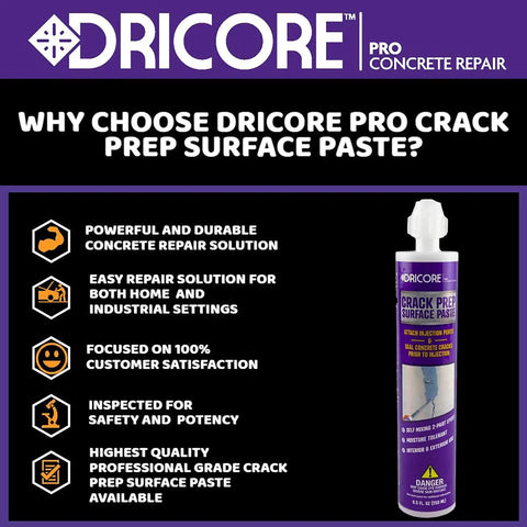 DIY Friendly Pro Grade Concrete Crack Injection Kit For Foundations Walls And Basements 5 Feet Long Injectable Filler shown in purple packaging