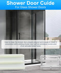 Sliding Shower Door Bottom Track Set For Glass Doors Compatible With One Half Inch And Three Eighth Inch Grooves Includes Two Tracks For Seven Sixteenths Inch And Five Sixteenths Inch Glass Doors Durable Material For Long Lasting Performance, shown with shower background.