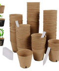 Breathable Germination Pots For Seedlings Paper Pulp Nursery Pots With Drainage For Yard Balcony Or Garden Use Great For Flowers Vegetables And Succulents Root Friendly And Eco Safe Starter Containers stacked