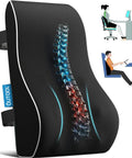 Comfortable Lumbar Support Pillow For Office Chair And Car With Mesh Cover And Double Adjustable Straps For Real Back Pain Relief Posture Improve All Day Sit Comfort Great Gift For Mom And Dad Home Office Travel showing ergonomic design.