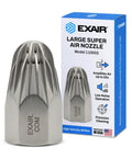 Heavy Duty Stainless Steel Air Nozzle One Half Inch Fnpt Port Delivers Hard Working Compressed Air Blast With Pro Built Focus And Serious Noise Cutoff Rugged Workhorse Design on a white background.