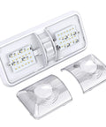 RV Ceiling Double Dome LED Light Fixture With On Off Switch For Car RV Trailer Camper Boat 12V Natural White 4000 to 4500K