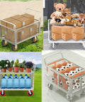 Heavy Duty Fold Flat Platform Cart With Reinforced Cage holds boxes and toys, outdoor and indoor use, sturdy steel design for 660 pounds.