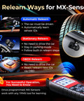 MX Sensor TPMS One Sensor With 315 And 433 MHz Metal Valve Press In Programmable Tire Pressure Sensor For Easy Auto Tire Maintenance And Seamless Wheel Fitment relearn methods and TPMS tool