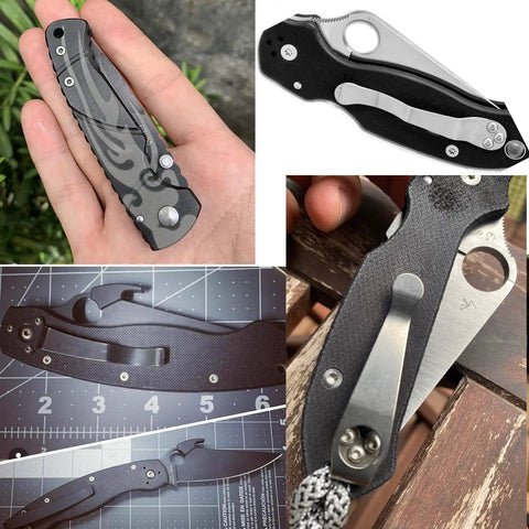 Hella Tough 304 Stainless Steel Pocket Knife Handle Screws And Shaft Pivot Pin Rivets 100 Piece EDC Folding Hardware Kit basic assembly view.