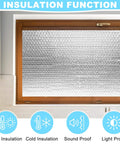 Reflective Insulation Roll 23.6 Inch By 10 Foot Bubble Aluminum Foil Sheet installed on home window for heat reduction