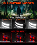 Two Pack Rechargeable Headlamp With 1000 Lumens And 230 Degree Wide Beam Red Taillight Three Modes for cycling
