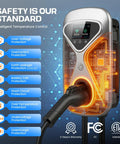 Level 2 EV Charger 50 Amp Hardwired With 48 Miles Per Hour Wicked Fast Charging interior with safety features listed