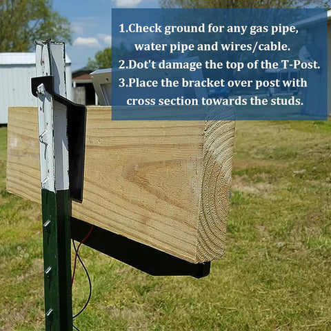 8 Pack Black T Post Bracket 3 Inch Durable Steel Heavy Duty Construction for wooden fence installation guide
