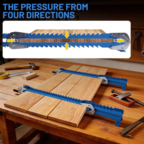 41 Inch Panel Clamps Set of 2 for Woodworking, Adjustable Four Way Steel Clamps for Tables Benchtops Cutting Boards Tabletops and Cabinet Making, Pro Grade Glue Ups, Warp Resistant, Heavy Duty Clamping Tools for Perfect Joints, clamping wood panels