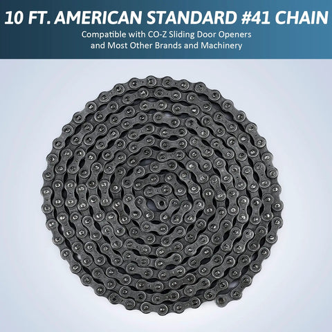 Heavy Duty Number 41 Roller Chain, 10 Foot Gate Opener Chain Extension For Automatic Sliding Gates, coiled carbon steel chain