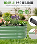 Galvanized Raised Garden Bed Kit Three Pack Outdoor Metal Planters 4x2x1 Ft Oval Beds For Vegetables Herbs And Flowers Rust Resistant