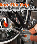 12 Pairs Cut Resistant Work Gloves With PU Coating For ANSI A4 Level Protection, Touchscreen Compatible, Non Slip Grip, repairing bike