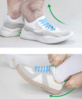 Elastic No Tie Shoelaces For Sneakers Adults And Kids Slip On Shoes No Fuss Easy On Easy Off Save Time Pain Free For Seniors School Sports Travel And Everyday Wear, blue silicone on white sneakers