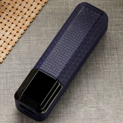 Rock Solid Solder Free 18650 Single Cell Case With Fast Charge Usb Input, portable power enclosure, blue color, flat top design.