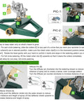 Instructions for adjusting a Heavy Duty Metal Pulsating Sprinkler For Yard, 360 Degree Rotating Automatic Water Sprinkler For Lawn With Metal Base