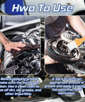 White Lithium Grease Go To Multi Purpose Lubricant With Built In Brush For Metal To Metal Hinges Gears Bearings And Chains Ideal For Automotive Marine And Industrial Use 3.5oz Long Lasting Protection And Smooth Operation being applied in an engine and on mechanical gears