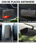 Premium Leather Car Sun Visor Sunglasses Holder, 2 Pack Universal Eyeglass Case With Secure Magnetic Snap, Sleek Auto Organizer mounted on car door.