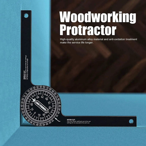 0 To 360 Degree Woodworking Protractor Aluminum Alloy Angle Finder Non Electronic Display Precision Machined Tool on Wood