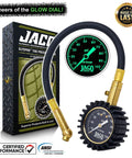 JACO ElitePro tire pressure gauge with glow dial and brass hose connector 0-100 psi