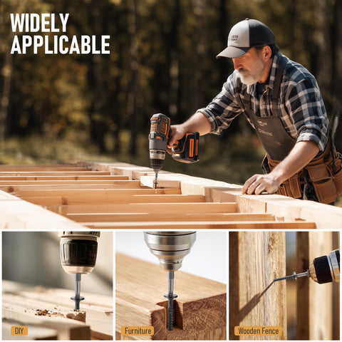 Heavy Duty Wood Screws No 14 By 2-7/8 Inch Star Drive Deck Screws for outdoor projects shown in use on wood construction site