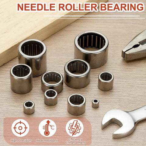 4x8x8 mm Needle Roller Bearings 6Pcs Set In Steel Full Complement Drawn Cup Open End For Gearbox Replacement