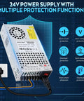 Beefy 24V 25A 600W DC Switching Power Supply With Universal 110V 220V Input Adjustable 21.6V To 26.4V Efficient SMPS for 3D printers