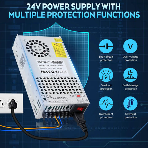 Beefy 24V 25A 600W DC Switching Power Supply With Universal 110V 220V Input Adjustable 21.6V To 26.4V Efficient SMPS for 3D printers