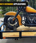 Heavy Duty Motorcycle Wheel Chock With 1800 Lbs Capacity Front Wheel Stand For 15 To 21 Inch Wheels on trailer
