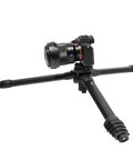 Carbon Fiber Travel Tripod With Pro Level Stability, Fast Setup And Takedown, Ergonomic Ball Head shown with camera mounted