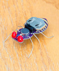Jitterbug DIY Soldering Kit For Beginners Interactive Hands On Electronics Projects For Students And STEM Classes Includes Vibration Motor Circuits With Battery Bulk Educator Pack For Classroom Soldering Practice And Fun, assembled insect circuit with LEDs