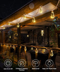Vintage Hemp Rope Solar String Lights For Outdoor Patio 20 Feet With 16 Shatterproof Bulbs Waterproof Warm White 8 Modes
