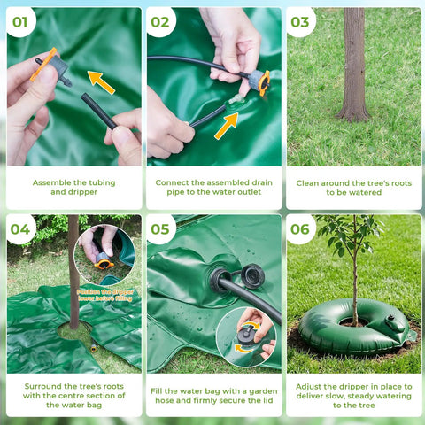 15 Gallon Tree Watering Bags Set Of 4 With Rings Slow Release Water For 1 To 7 Days Deep Root Automatic Drip Irrigation System setup