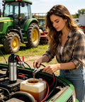 Heavy Duty Portable Oil Transfer Pump With Multi Purpose Fluid Dispensing For Gas, Diesel And Water Moving In Garage Or Outdoors To Keep Your Shop Running Smooth Without Any Hassle Or Stoppage, woman pouring oil into engine.