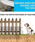 Dog Dig Fence Barrier Kit With 25 Panels, 17 Inch High By 27 Feet Long, One And A Quarter Inch Gap, installed to stop digging