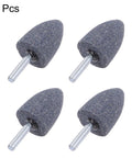 Four Pack Abrasive Mounted Stones With Quarter Inch Shank And One Point One Eight Inch Conical Corundum Grinding Heads For Engraving And Polishing On Rotary Tools Aluminum Oxide Finish