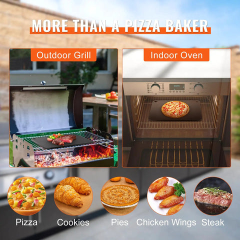 Heavy Duty Pizza Steel Plate For Oven And Grill 16 By 14.5 By Three Eighths Inch Carbon Steel Preseasoned for indoor and outdoor use
