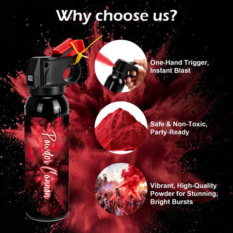 Game Changing Red Smoke Powder Cannon For Gender Reveals And Baby Showers With Authentic Fire Extinguisher Shape sets off colorful bursts with one-hand trigger.
