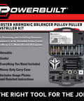 Gearhead Grade Harmonic Balancer Puller And Installer Tool Kit For Cars And Light Trucks 40 Piece Set in carrying case with instructions