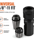 5/8-11 Angle Grinder Extension Shaft Adapter Kit Turns Any Grinder Into A Drill With 1/4 Inch And 1/2 Inch Spring Collets