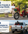Electric Tricycle For Adults TK Pro Folding Electric Trike With 20 Inch Wheels, 48V 20Ah Battery With 21700 Cells, Removable Battery For Easy Charging, Fast Charge, Real World Range 35 To 60 Miles, Smooth Ride with cargo basket and dog