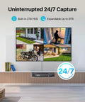 4K PoE Security Camera System With 2TB HDD showing multiple camera feeds on screen for 24/7 home surveillance