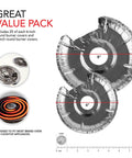 Round Electric Stove Burner Covers 50 Pack 6 Inch And 8 Inch Disposable Aluminum Foil Stove Top Bib Liners To Keep Kitchen Range Clean From Oil And Food Drips Mess Free Cooking Upgrade showing two foil liners with size labels 6 and 8 inches, alongside stove elements.