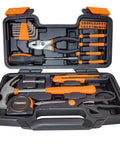 39 Piece Hand Tool Kit With Storage Case For DIY Home Repairs And Projects, Durable Chrome Plated Tools, Includes Hammer