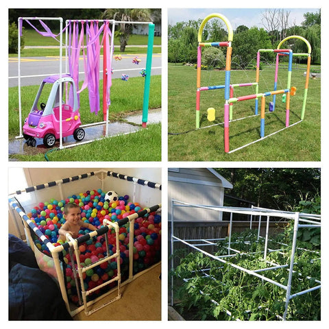 Various DIY structures using 3 Way 1 Inch PVC Fittings Corner Cross Elbow 45 90 Degree For Greenhouse Shed Tent And Furniture Build