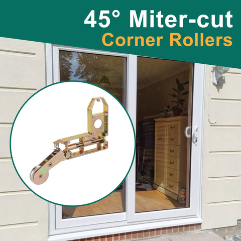 2 Pack Sliding Screen Door Corner Rollers With 1 Inch Outer Diameter Concave Replacement Insert Rollers For 45 Degree Door Frames Heavy Duty All Metal Die Cast Construction To Keep Doors On Track And Improve Longevity installed in patio door