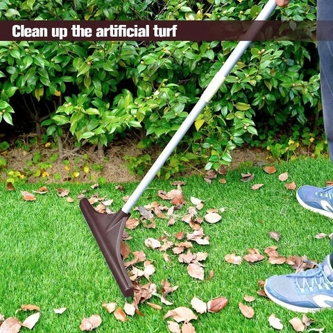 Artificial Turf Rake With Telescopic Steel Handle For Lawn Care clearing leaves from synthetic grass